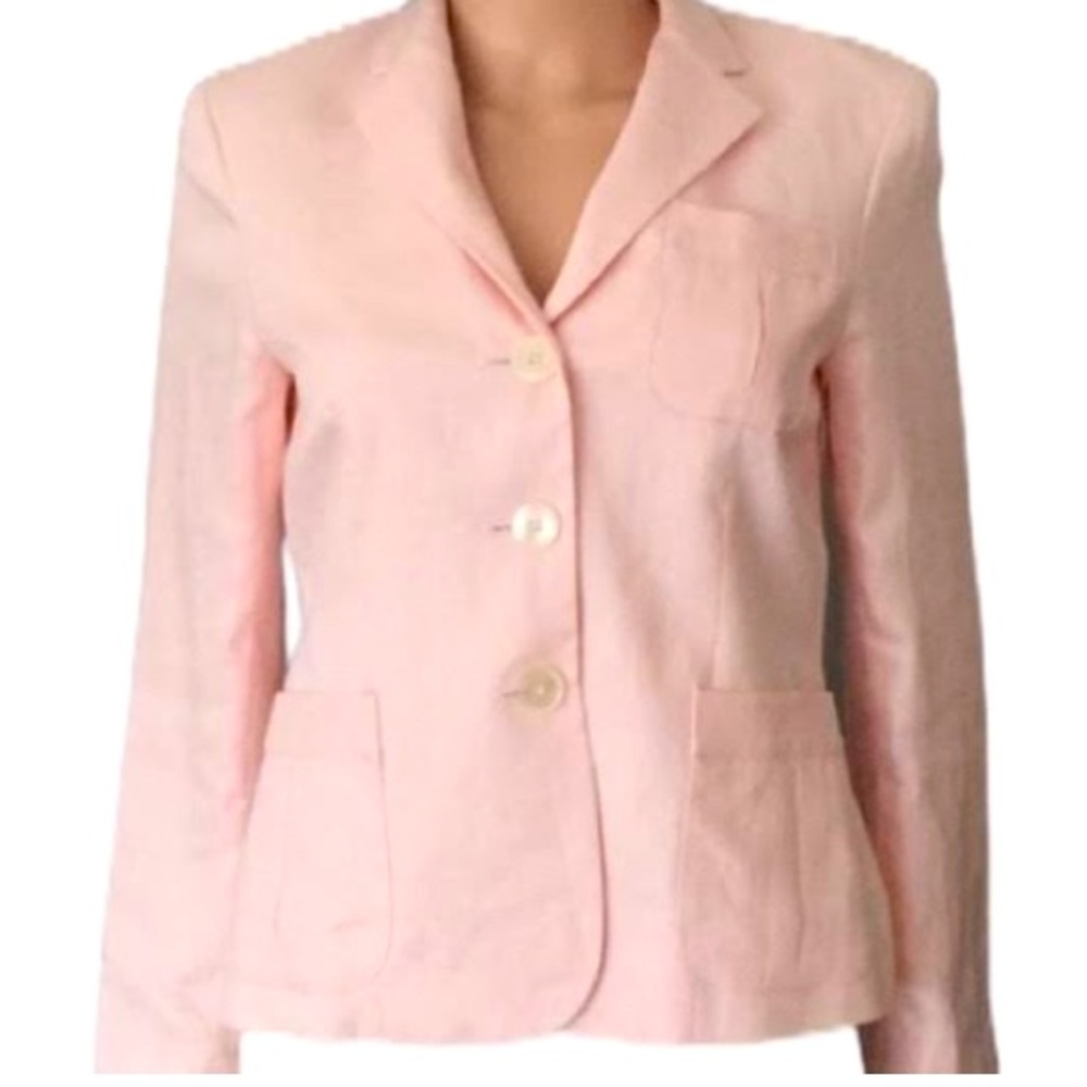 NWT Lauren Ralph Lauren Pink Linen Blazer~6 Petite